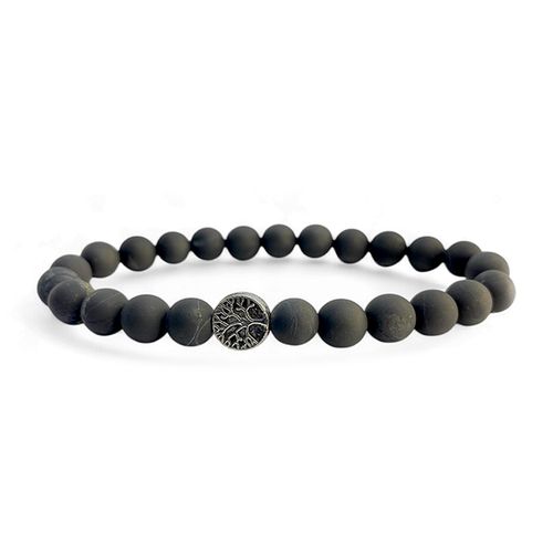 Shungit 8mm pärlor Armband (Tree Of Life)
