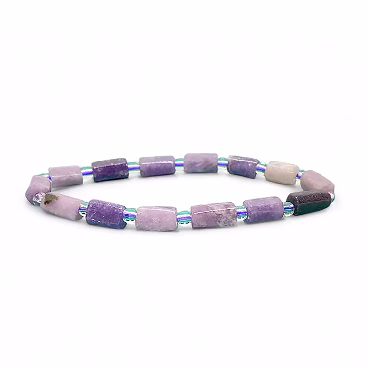 Lepidolit (Polygon) 9-11mm pärlor Armband