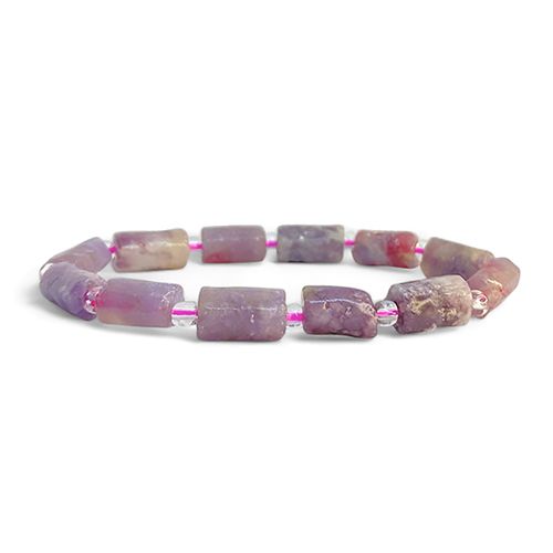 Turmalin Rosa (Polygon) 10-14mm pärlor Armband