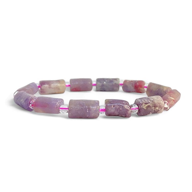 Turmalin Rosa (Polygon) 10-14mm pärlor Armband
