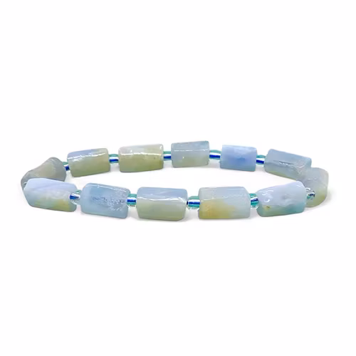 Bandagat Blå (Polygon) 10-14mm pärlor Armband