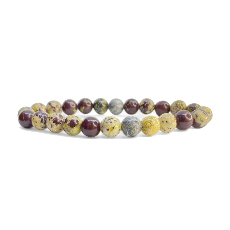 Jaspis Blomster Lila 8mm pärlor Armband
