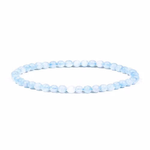 Akvamarin 4mm pärlor Armband