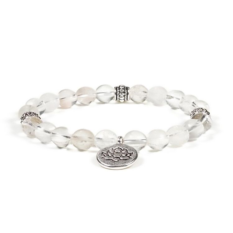 Bergkristall (Lotus) 8mm pärlor Armband