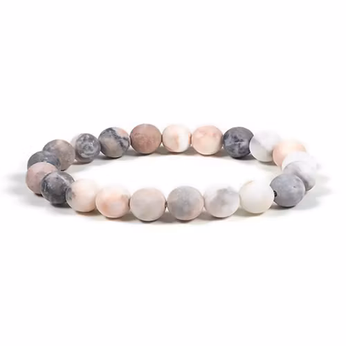 Jaspis Zebra Rosa 8mm pärlor Armband