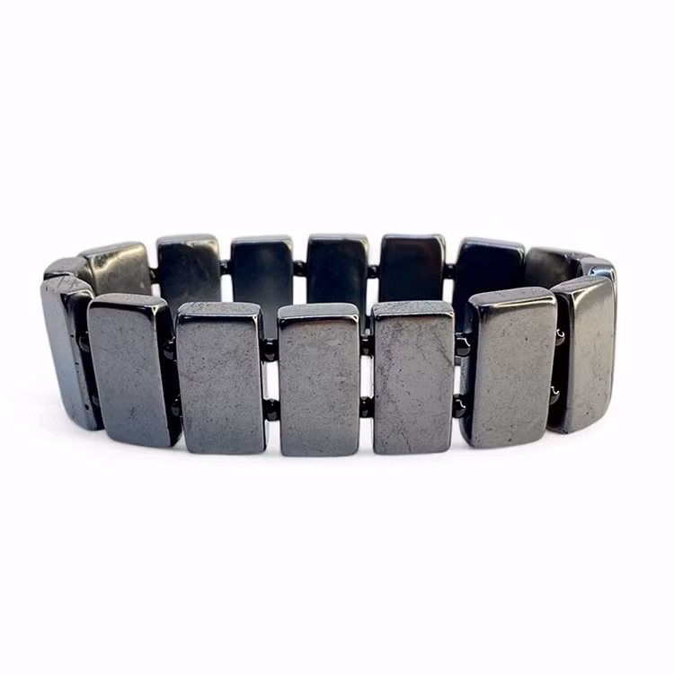 Shungit Rektangulära pärlor Armband (16 pärlor)