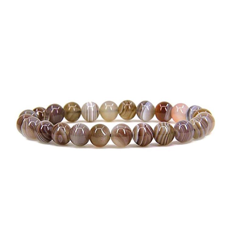 Agat Botswana 8mm pärlor Armband