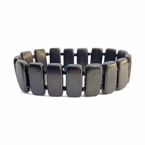 Shungit Rektangulära pärlor Armband (17 Pärlor)