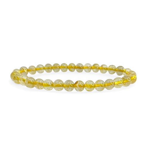 Rutilkvarts Guld 6mm pärlor Armband