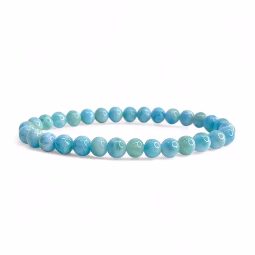 Larimar 6mm pärlor Armband
