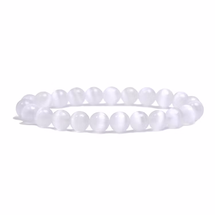 Selenit 8mm pärlor Armband
