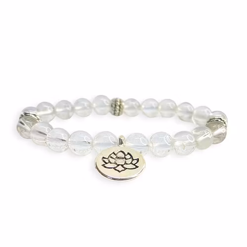 Bergkristall (Lotus) 8mm pärlor Armband