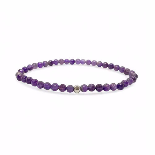 Ametist 4mm pärlor Armband