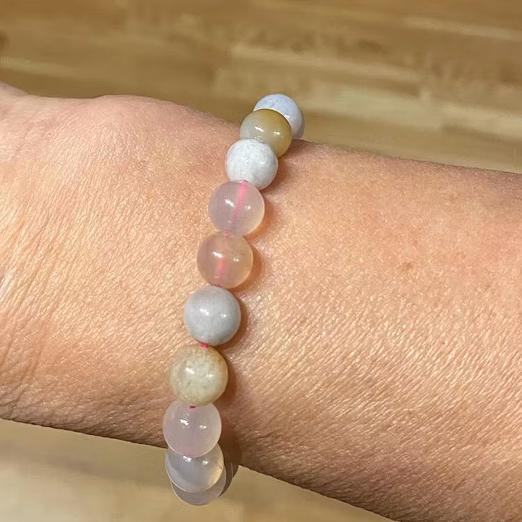 Agat Blomster 8mm pärlor Armband