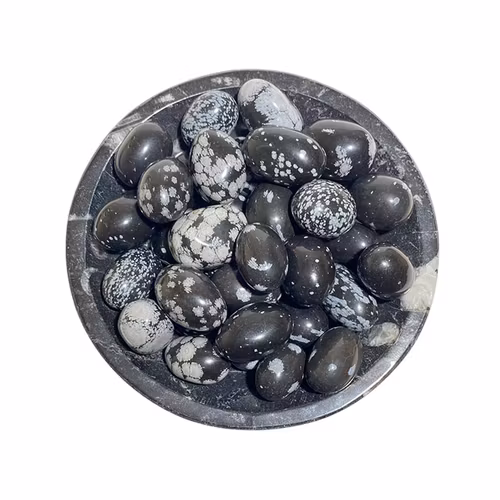 Obsidian Snöflinge Trumlade stenar 100gr