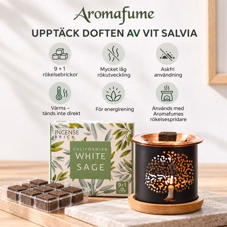 Rökelsebrickor Vit salvia 9st