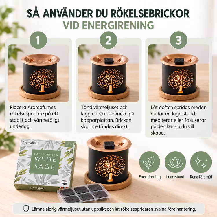 Rökelsebrickor Vit salvia 9st
