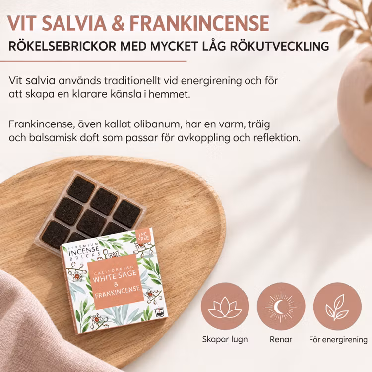 Rökelsebrickor Vit salvia & Frankincense 9st