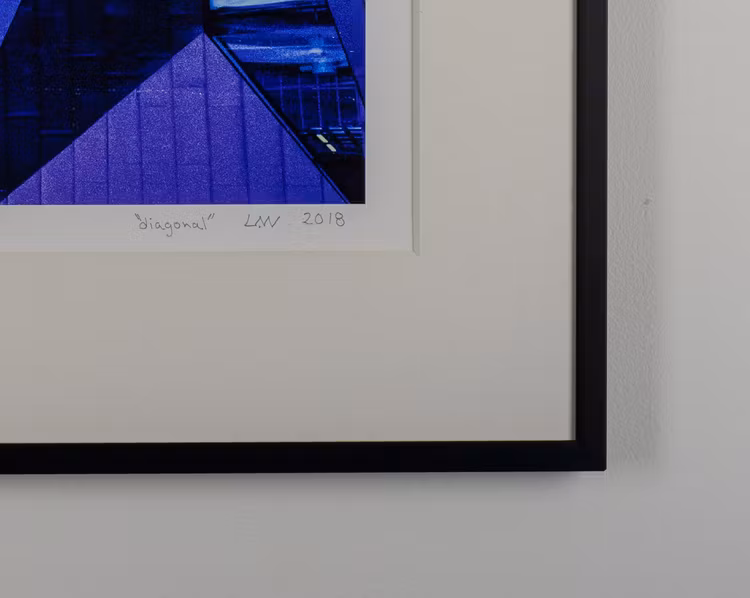 "diagonal” black frame