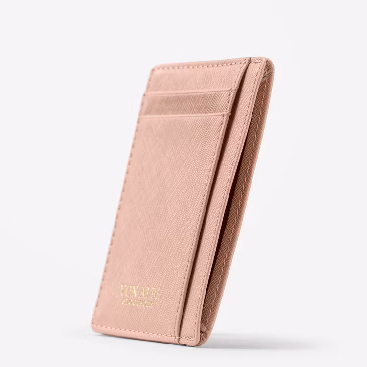 "Cannes" Korthållare - Saffiano rosé