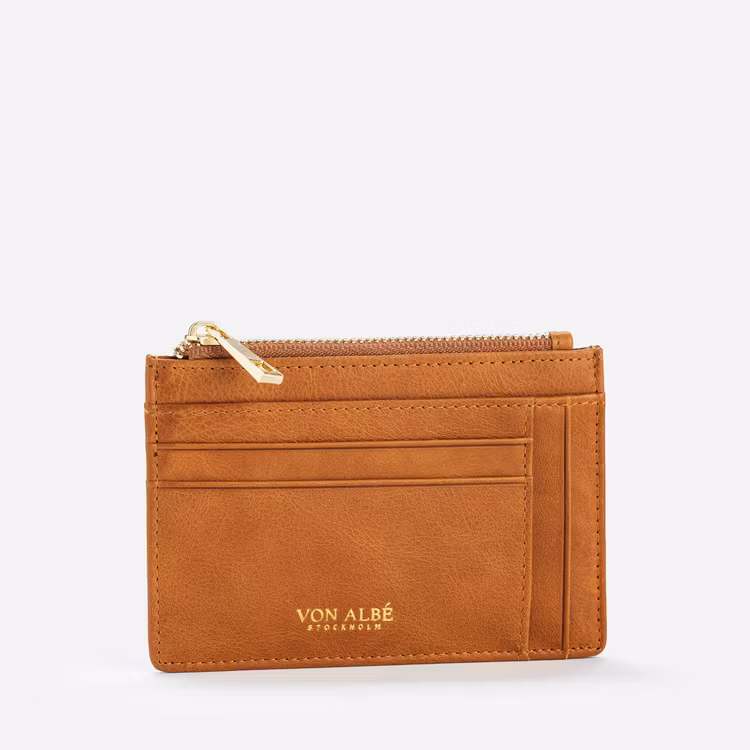"Milano" Zipper korthållare brun
