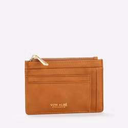 "Milano" Zipper korthållare brun