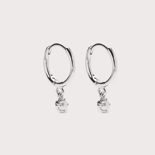 Petite Pearly hoops örhängen
