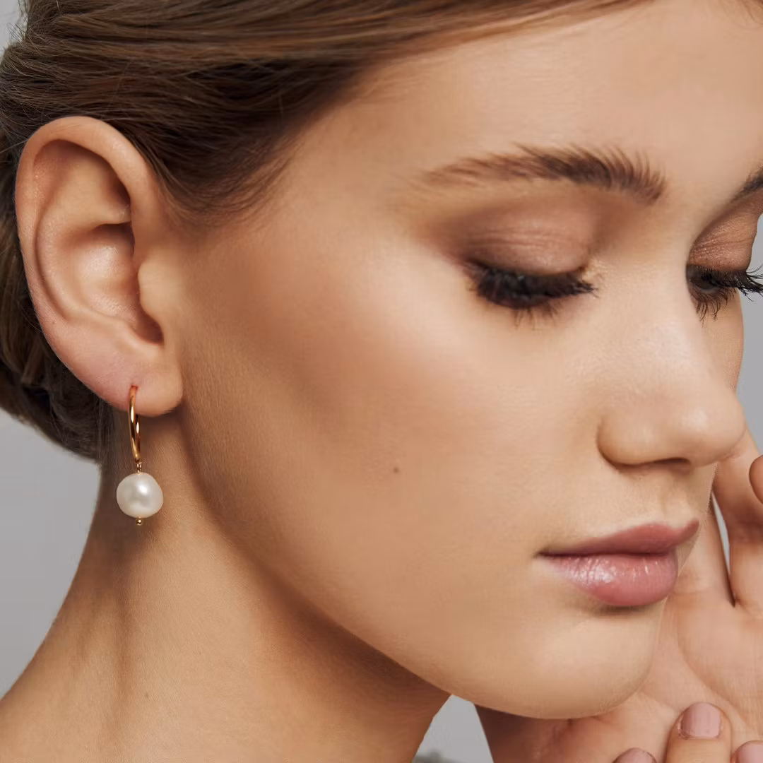 Pearly hoops örhängen