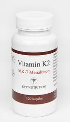 K2 Vitamin MK-7 Menakinon 120 kapslar EVP