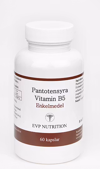 B5 Pantotensyra enkelmedel 60 kapslar EVP