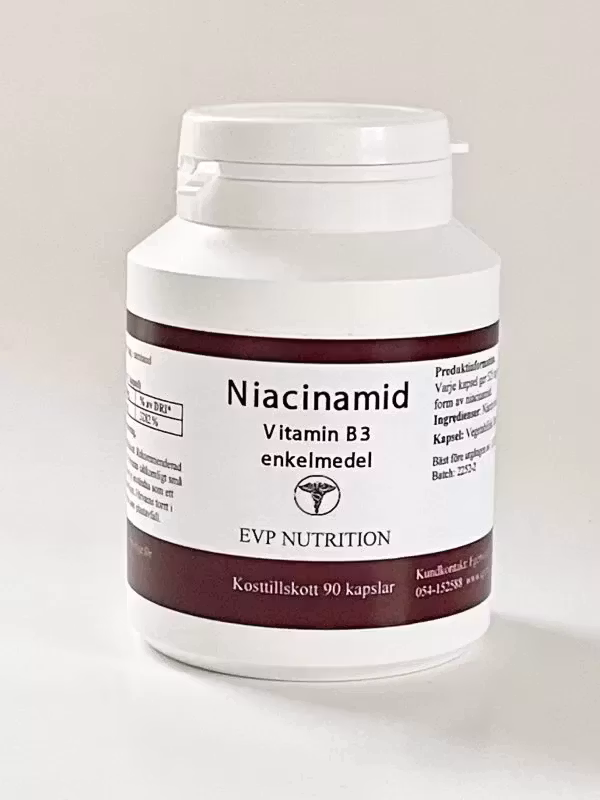 B3 Niacinamid Enkelmedel 90 veg. kapslar EVP