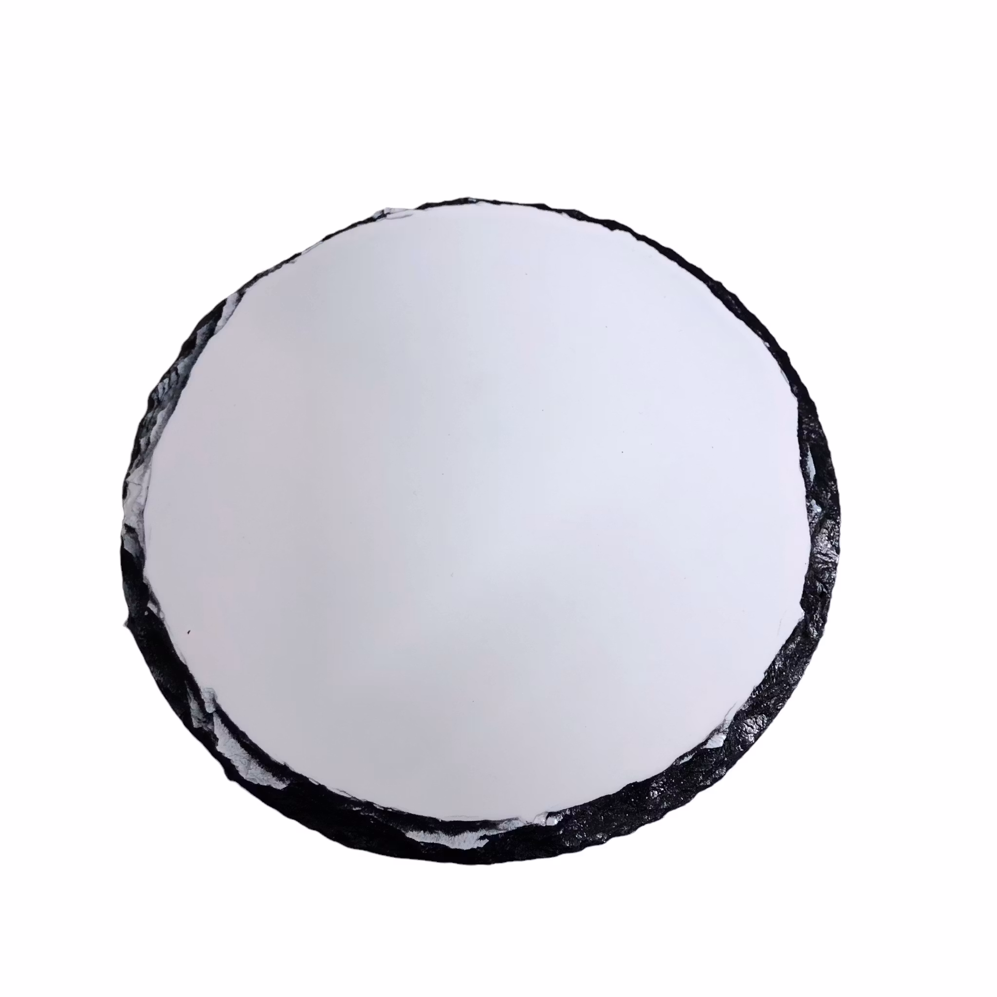 Fototavla i sten med blank tryckyta, rund ca 14,5 cm