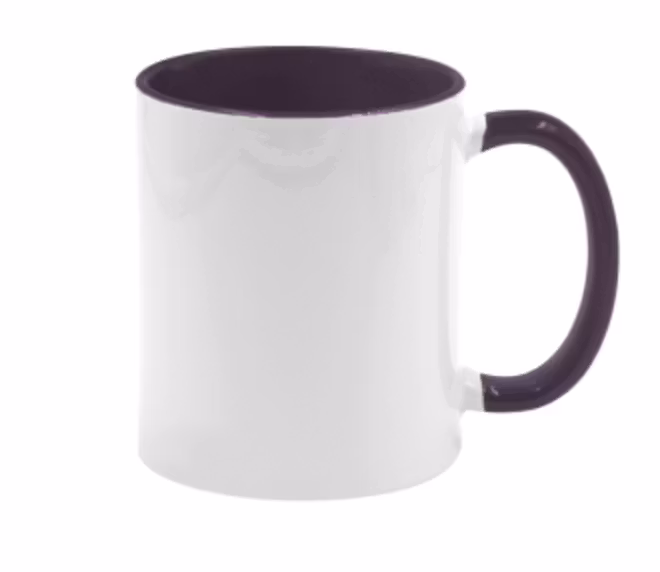 Mugg 80 mm - 6pack olika mixade Vit med färgad insida o handtag