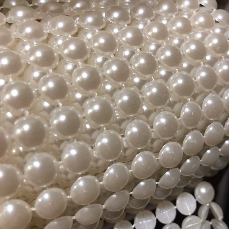 Pärlband - vit  stor