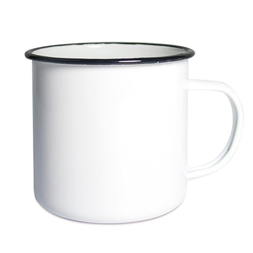 Emaljmugg Vit - 3 varianter Svart, Silver, Blå - från 47 kr