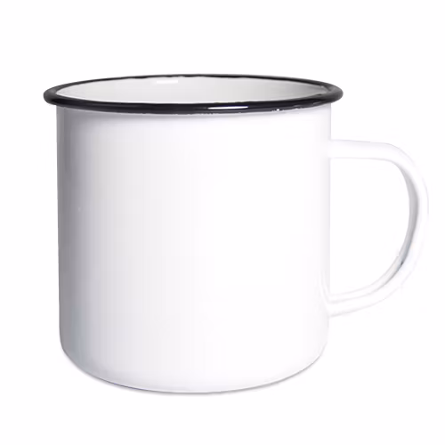 Emaljmugg Vit - 3 varianter Svart, Silver, Blå - från 47 kr