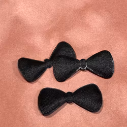 Satinrosett - Svart Stoppad, 15-pack