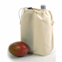 Flasksäck för två flaskor - Natur med 10 cm bred botten