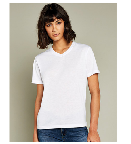 T-shirt unisex - V-ringad Subli Plus - Vit