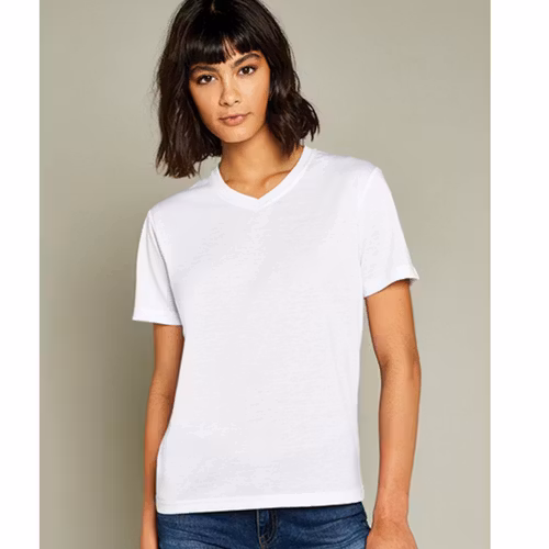 T-shirt unisex - V-ringad Subli Plus - Vit