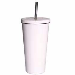 Termos läskmugg vit, aluminium