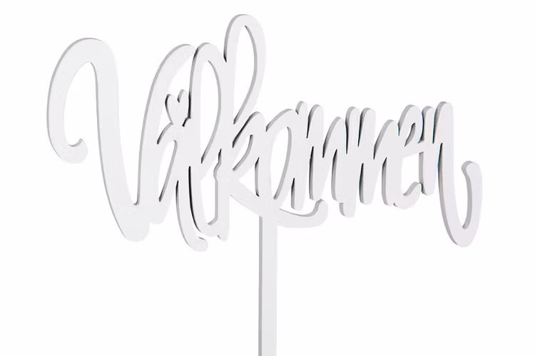 Dekorationsskylt -Välkommen - Vit stor