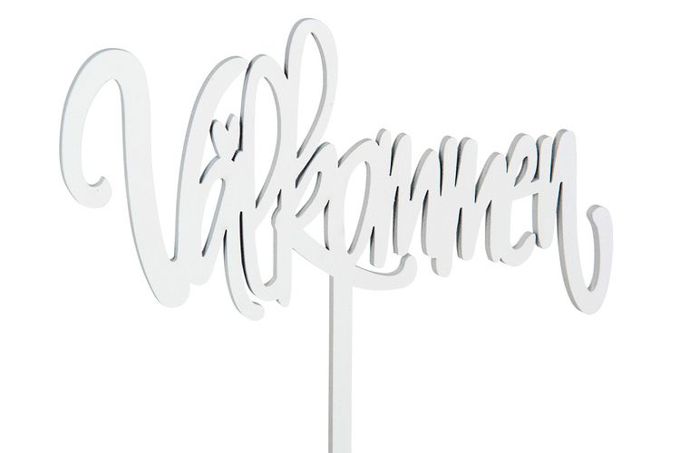 Dekorationsskylt -Välkommen - Vit stor