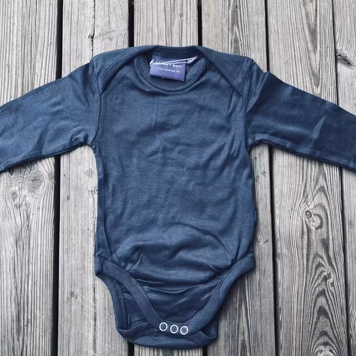 Babybody - långärmad - Gråblå