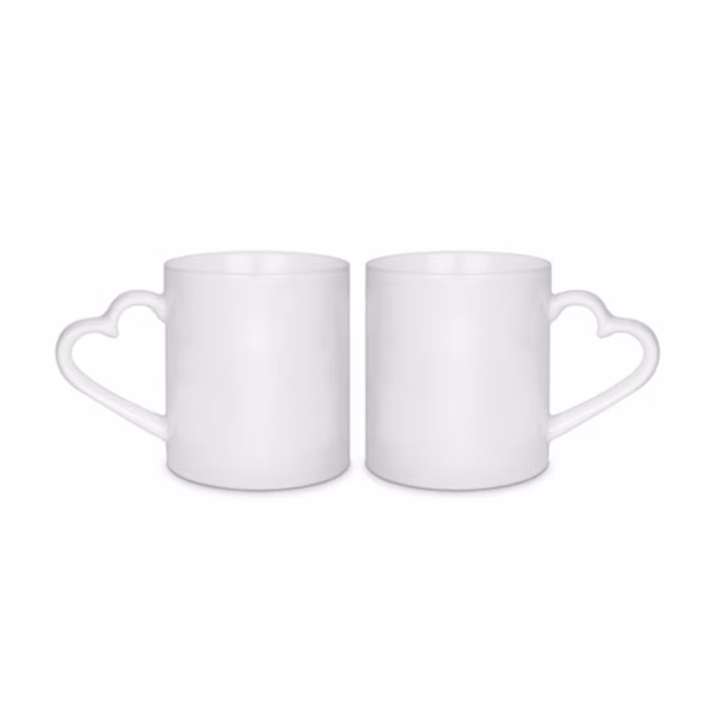 Mugg med hjärtformade handtag, 80 mm Vit 2-pack