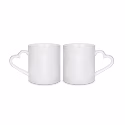 Mugg med hjärtformade handtag, 80 mm Vit 2-pack