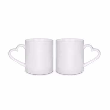 Mugg med hjärtformade handtag, 80 mm Vit 2-pack
