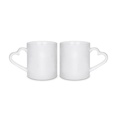 Mugg med hjärtformade handtag, 80 mm Vit 2-pack