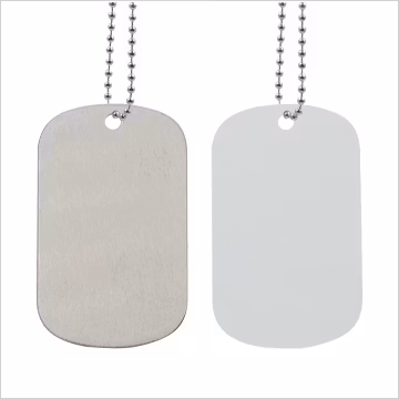 ID-tag - Rektangel av aluminium med kedja, 5-pack