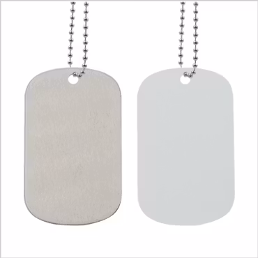 ID-tag - Rektangel av aluminium med kedja, 5-pack